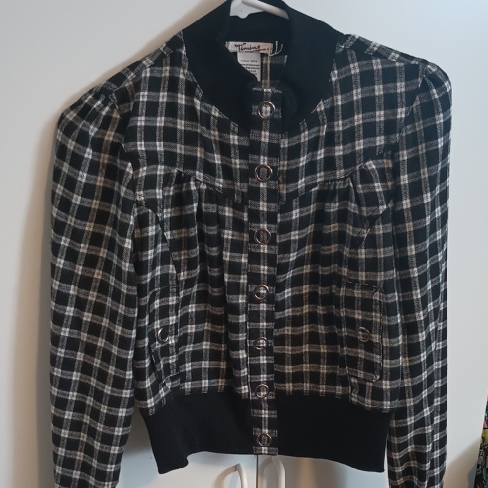 Black and White Plaid Jacket
